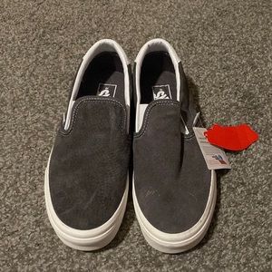 Vans Grey Suede Slip ons